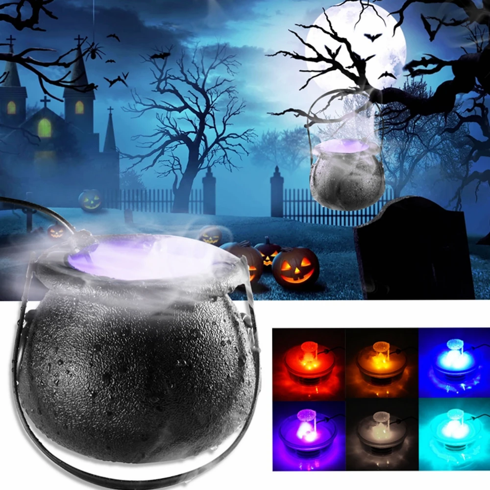 Halloween Witch Pot Smoke Machine Fog Maker Water Fountain Fogger Color Changing Fog Machine Party Prop Halloween Decoration
Halloween Witch Pot Smoke Machine Fog Maker Water Fountain Fogger Color Changing Fog Machine Party Prop Halloween Decoration