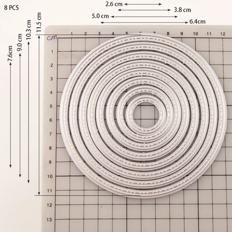 8pcs Circular Metal Cutting Dies Set DIY Scrapbooking Die Cutting Wedding Party Craft Card Making Stencil Dies Cutout 12x12cm
8pcs Circular Metal Cutting Dies Set DIY Scrapbooking Die Cutting Wedding Party Craft Card Making Stencil Dies Cutout 12x12cm