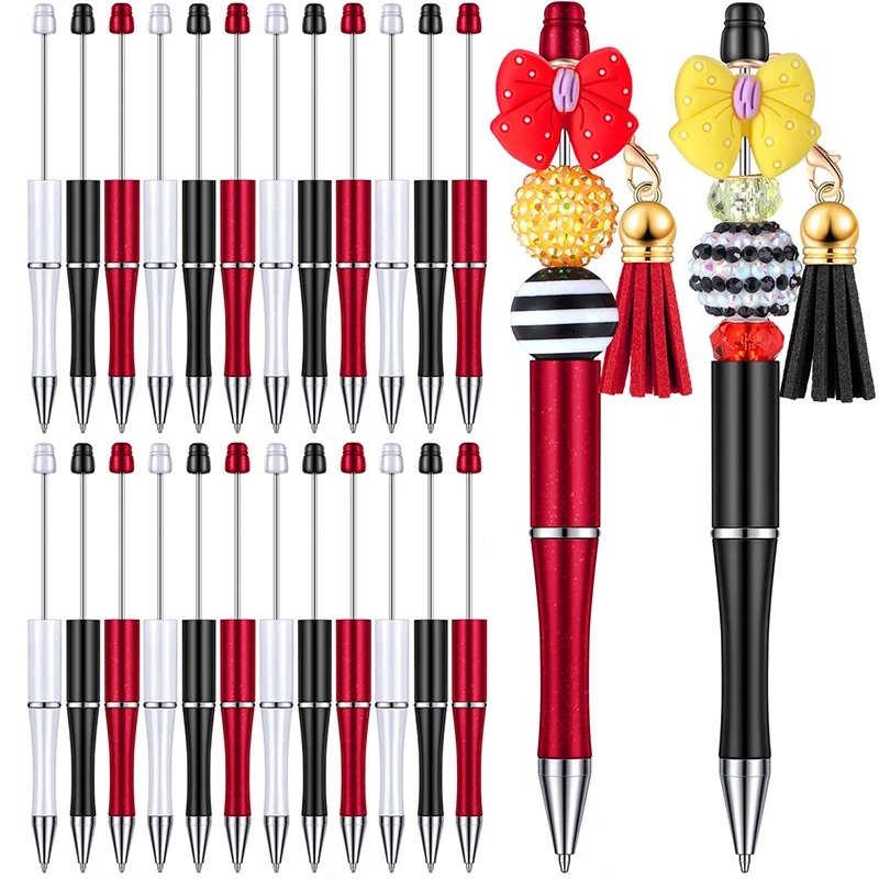 60Pcs Beadable Ballpoint Pens Plastic Xmas Bead Pen Ballpoint Pens Black Ink Ball Pen for Kids Students
60Pcs Beadable Ballpoint Pens Plastic Xmas Bead Pen Ballpoint Pens Black Ink Ball Pen for Kids Students