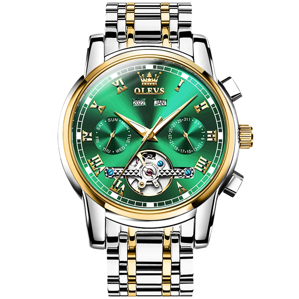 OLEVS Men's Watches Automatic Mechanical Business Wristwatch Waterproof Stainless Steel Strap Watch for Man Skeleton Calendar
OLEVS Men's Watches Automatic Mechanical Business Wristwatch Waterproof Stainless Steel Strap Watch for Man Skeleton Calendar