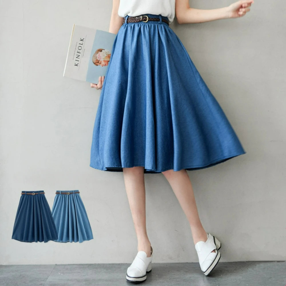 Nighpha Women's Korean Style Midi Denim Skirt High Waisted Slimming A-line Skirt Solid Color Skirt
Nighpha Women's Korean Style Midi Denim Skirt High Waisted Slimming A-line Skirt Solid Color Skirt