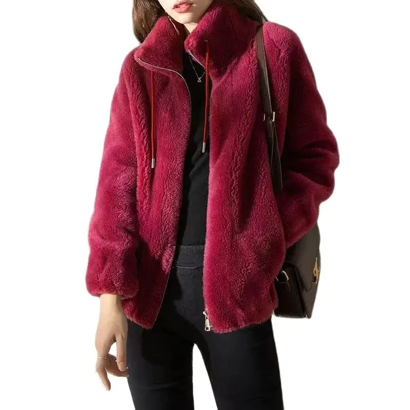 Woolen Coat Women's Autumn Winter Wear Double-Sded Velvet Warm Sweater Women Cardigan Zipper Stand-Up Collar Grab Sweater Lady
Woolen Coat Women's Autumn Winter Wear Double-Sded Velvet Warm Sweater Women Cardigan Zipper Stand-Up Collar Grab Sweater Lady