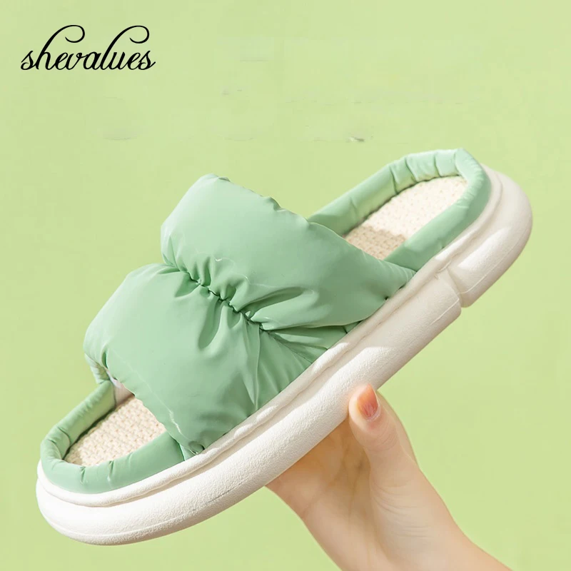Shevalues Fashion Thick Platform Slippers Women Spring and Autumn Comfortable Linen Cloud Sandals Mute Non-Slip Home Couple Shoe
Shevalues Fashion Thick Platform Slippers Women Spring and Autumn Comfortable Linen Cloud Sandals Mute Non-Slip Home Couple Shoe