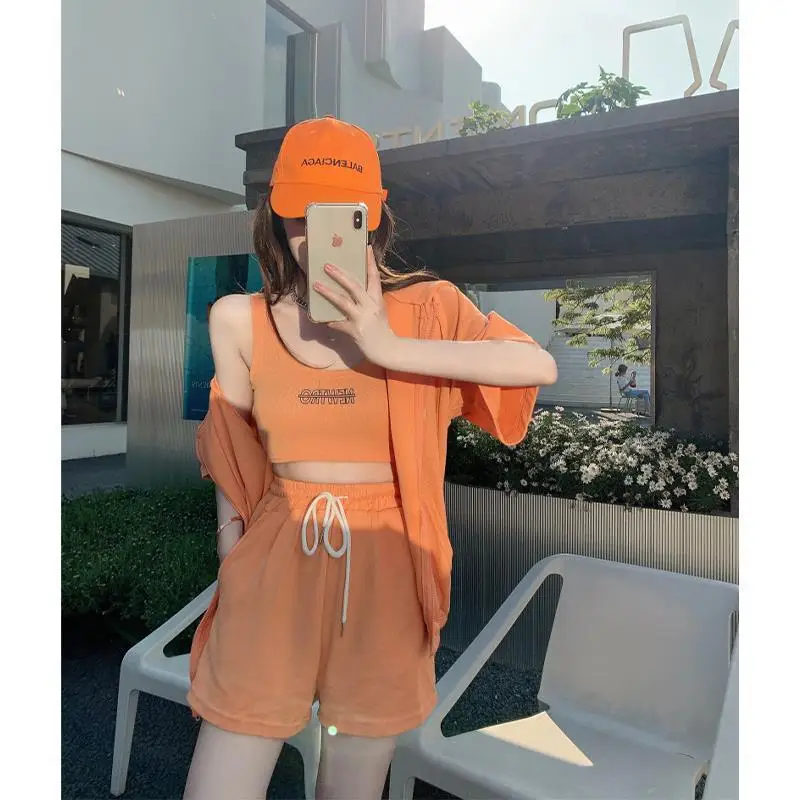 STSVZORR 2023 Casual Street Sports Women's Set Summer 3 Piece Top Coat+Strap+Shorts
STSVZORR 2023 Casual Street Sports Women's Set Summer 3 Piece Top Coat+Strap+Shorts