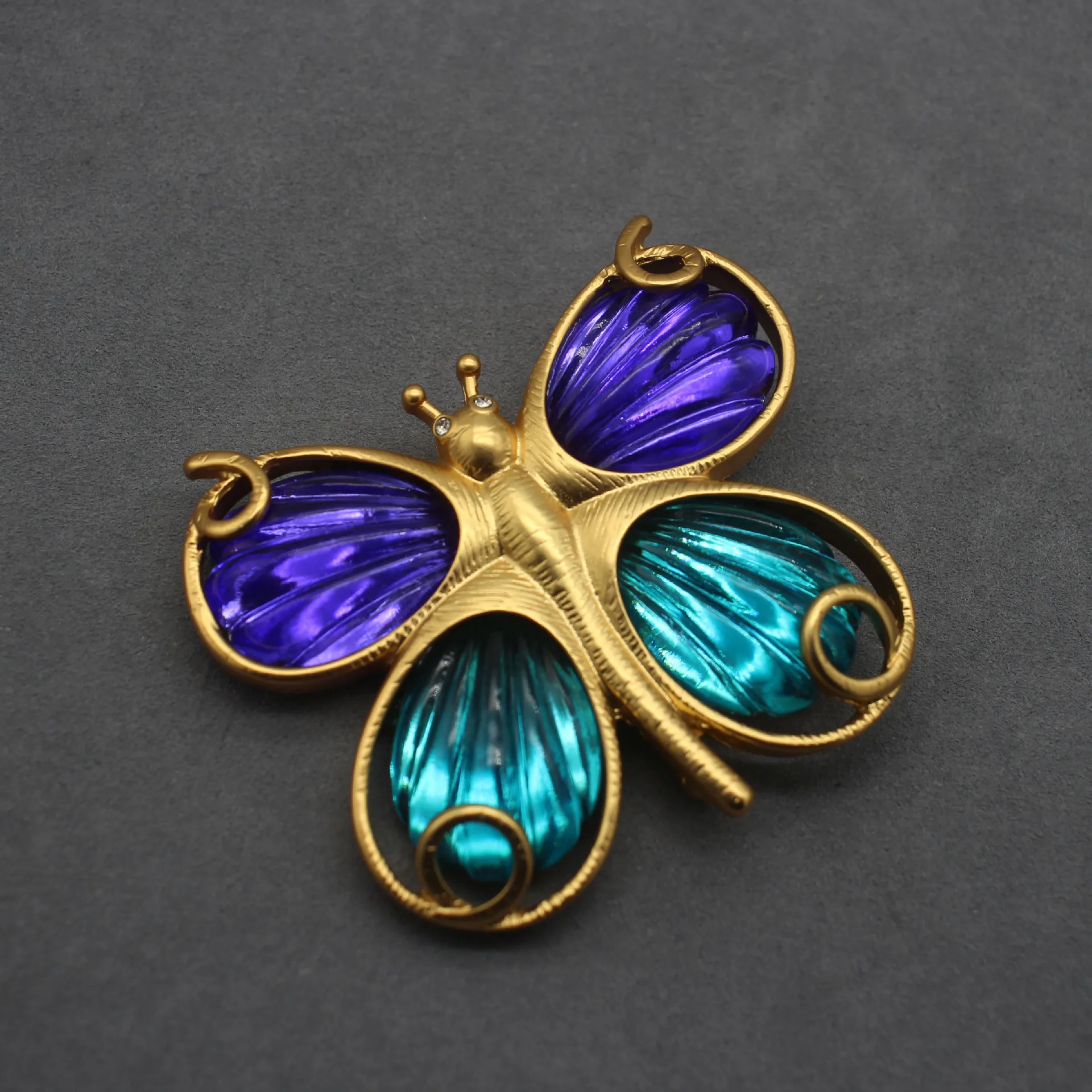 

Vintage Brooch Vintage Classic Style Accessories Butterfly Jelly Glaze Spring Genuine Gold Plated Jewelry