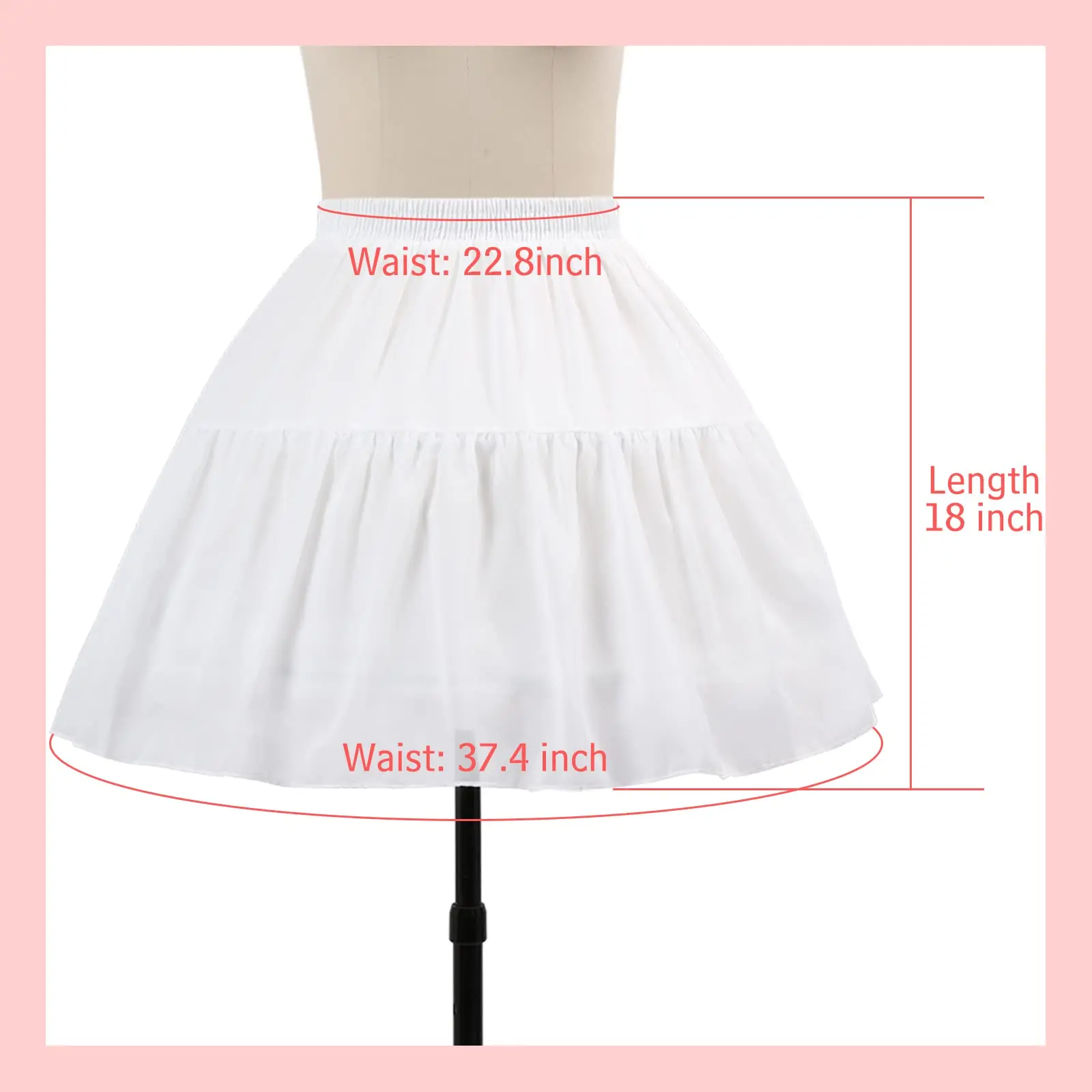 2 Hoop Skirt Underskirt Crinoline Short Half Slip Ball Gown Petticoat Underskirt Slip for Lolita Cosplay White 2023
2 Hoop Skirt Underskirt Crinoline Short Half Slip Ball Gown Petticoat Underskirt Slip for Lolita Cosplay White 2023