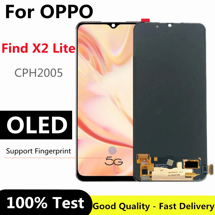 

6.4" OLED For Oppo Find X2 Lite LCD Display Screen+Touch Panel Digitizer Assembly For Find X2 Lite CPH2005 display