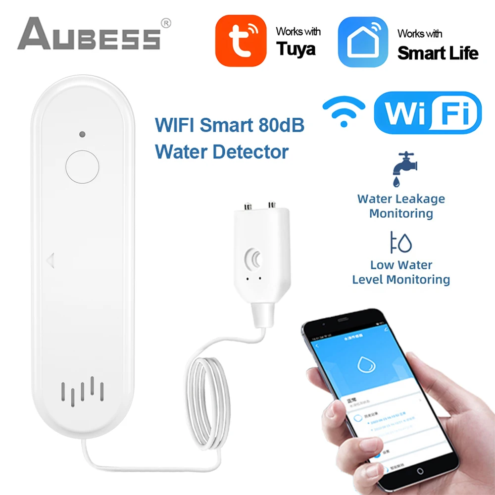 Умный датчик утечки воды Tuya, Wi-Fi детектор уровня перелива воды, звуковая сигнализация, датчик утечки, удаленный мониторинг
Умный датчик утечки воды Tuya, Wi-Fi детектор уровня перелива воды, звуковая сигнализация, датчик утечки, удаленный мониторинг