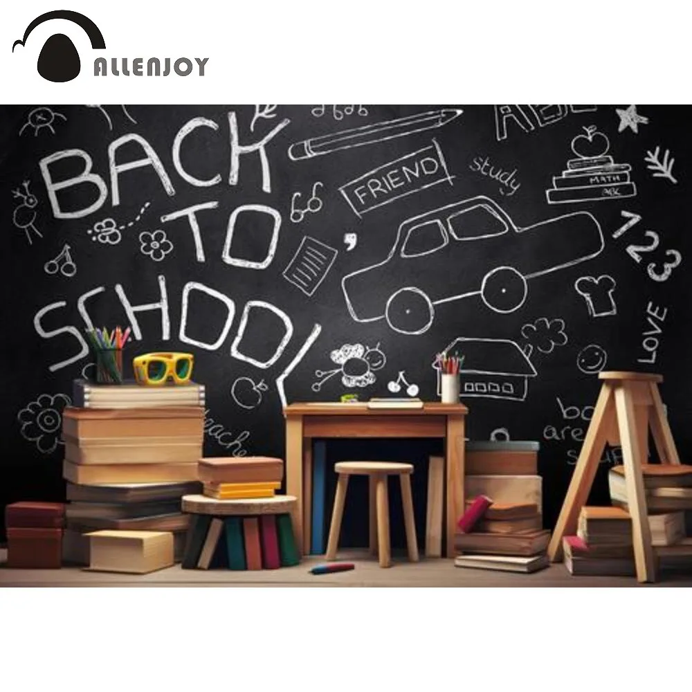 Allenjoy Back to School Photography Backdrop Chalkboard Background Pencils Books Desks Classroom Photoshoot Studio Props
Allenjoy Back to School Photography Backdrop Chalkboard Background Pencils Books Desks Classroom Photoshoot Studio Props