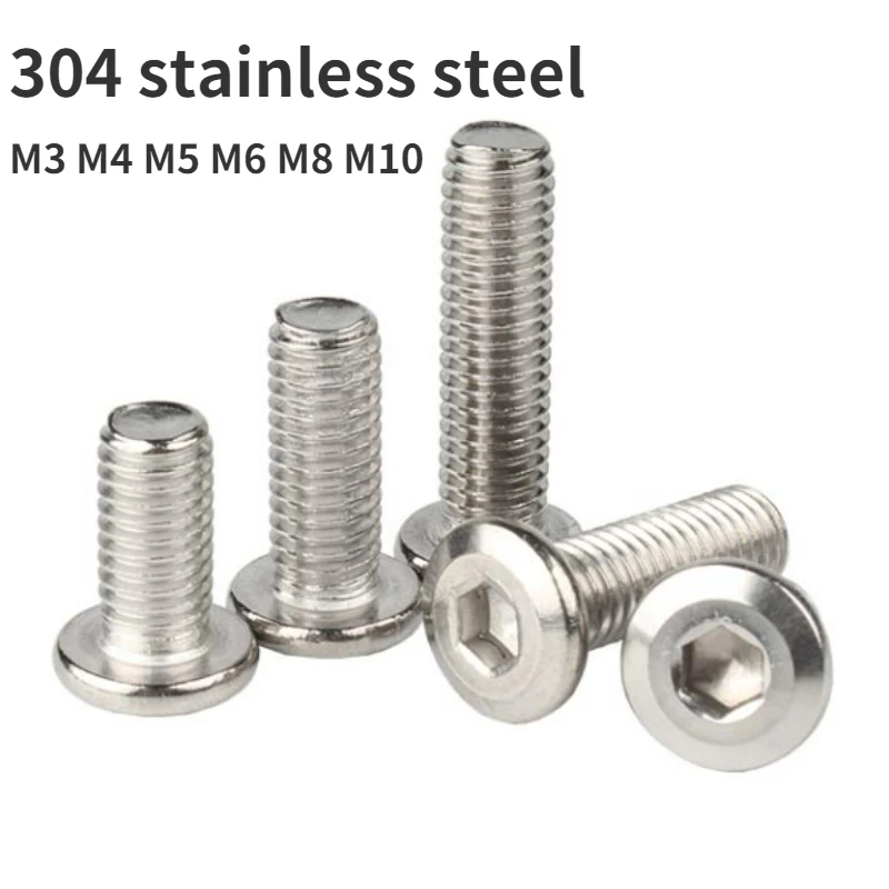 10/50/100Pcs M3 M4 M5 M6 M8 M10 Flat Round Hex Socket Head Cap Screw Metric Thread Machine Hexagon Bolt 304 Stainless Steel
10/50/100Pcs M3 M4 M5 M6 M8 M10 Flat Round Hex Socket Head Cap Screw Metric Thread Machine Hexagon Bolt 304 Stainless Steel