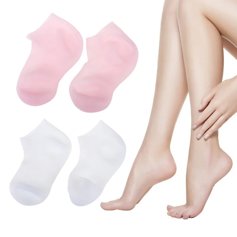 

1 Pair Exfoliating Moisturizing Anti Cracking Plantar Protective Socks Foot Care Men Women Silicone Elastic Socks SPA Home Use