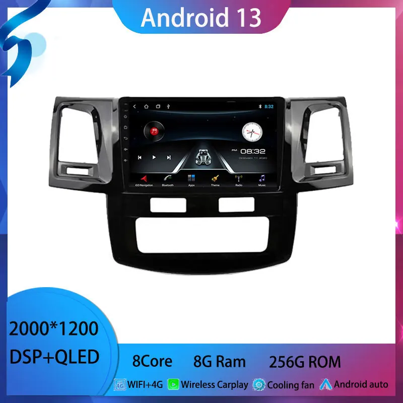 9 inch For Toyota Fortuner Hilux 2005-2014 android 13 Car Radio Multimedia Video Player Android auto wireless adapter BT5.0
9 inch For Toyota Fortuner Hilux 2005-2014 android 13 Car Radio Multimedia Video Player Android auto wireless adapter BT5.0