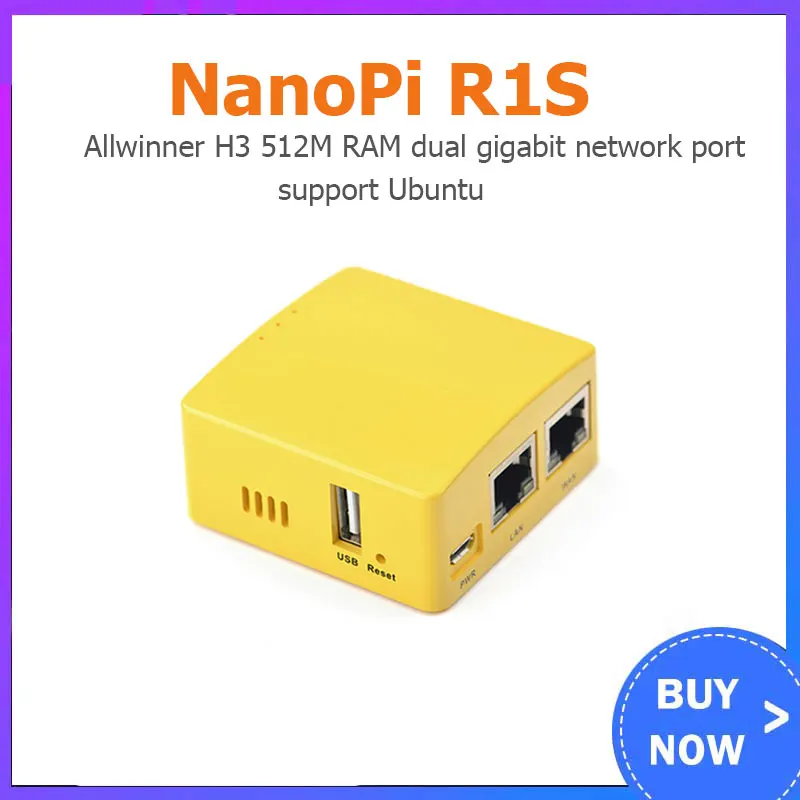 NanoPi R1S Allwinner H3 512 МБ ОЗУ небольшой маршрут двойной гигабитный Ethernet-порт OpenWRT linux pi
NanoPi R1S Allwinner H3 512 МБ ОЗУ небольшой маршрут двойной гигабитный Ethernet-порт OpenWRT linux pi