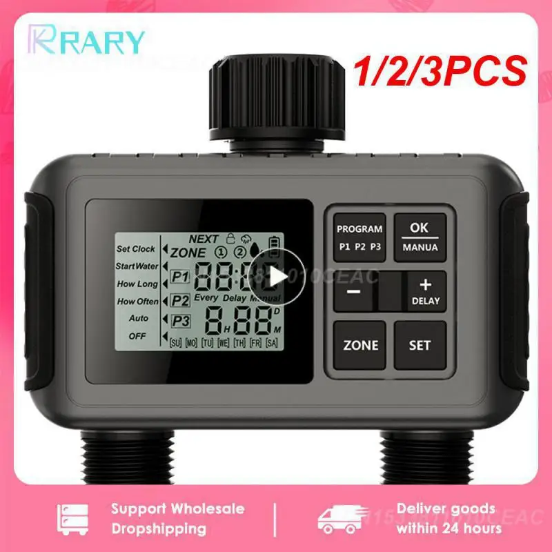 

1/2/3PCS Large Screen Display Irrigation Controller Outdoor 2 Zone Programmable Garden Water Timer Automatic Irrigation System