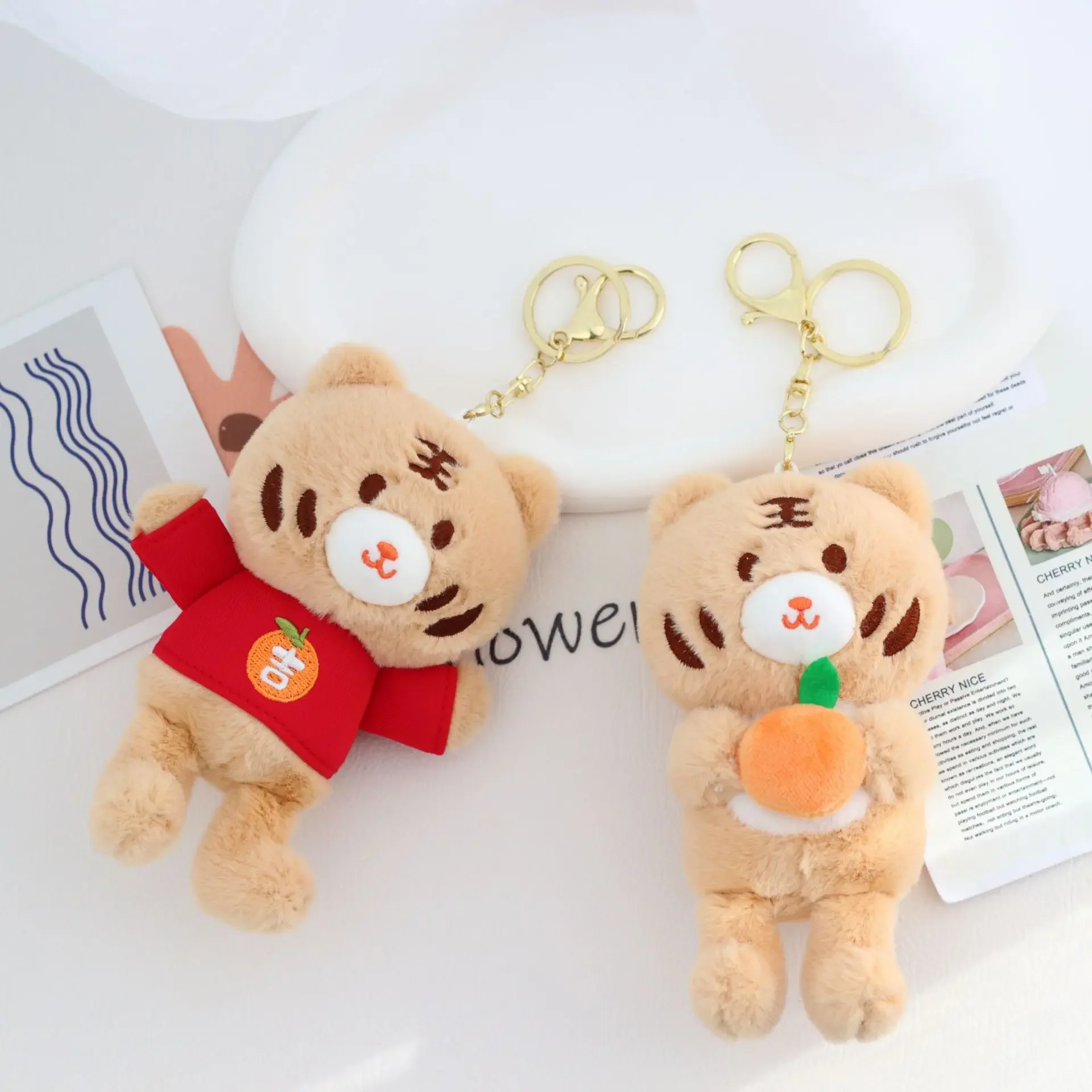 

1 Pcs Cute Boutique Lucky Doll Tiger Keychain Fashione New Boutique Bag Decorate Pandent Soft Soothing Doll Couple Birthday Gift