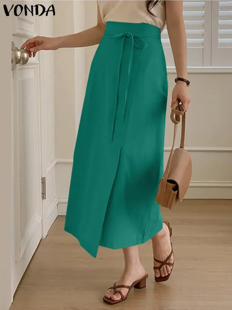 Elegant Office Skirts 2024 VONDA Women Summer Bandage Solid Color Casual High Waist Long Skirt Loose Fashion Bottoms Oversized
Elegant Office Skirts 2024 VONDA Women Summer Bandage Solid Color Casual High Waist Long Skirt Loose Fashion Bottoms Oversized