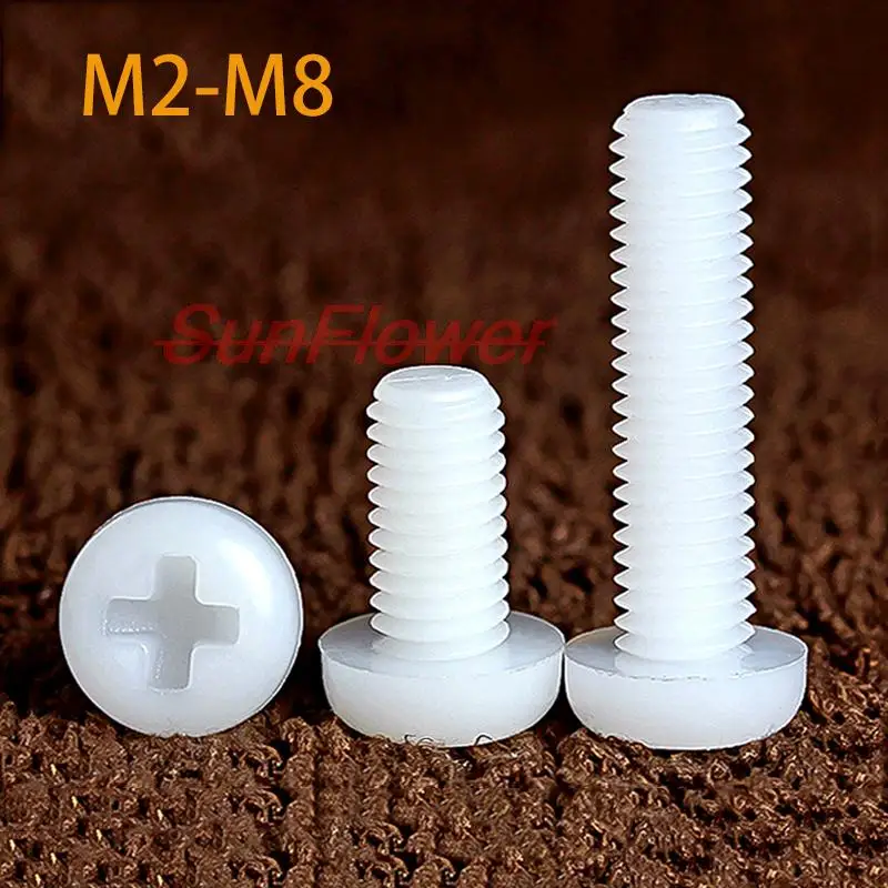 10-50PCS M2 M2.5 M3 M4 M5 M6 M8 Metric Threaded White Nylon Plastic Phillips Pan Head Cross Round Screw Bolt Length 4mm-60mm
10-50PCS M2 M2.5 M3 M4 M5 M6 M8 Metric Threaded White Nylon Plastic Phillips Pan Head Cross Round Screw Bolt Length 4mm-60mm
