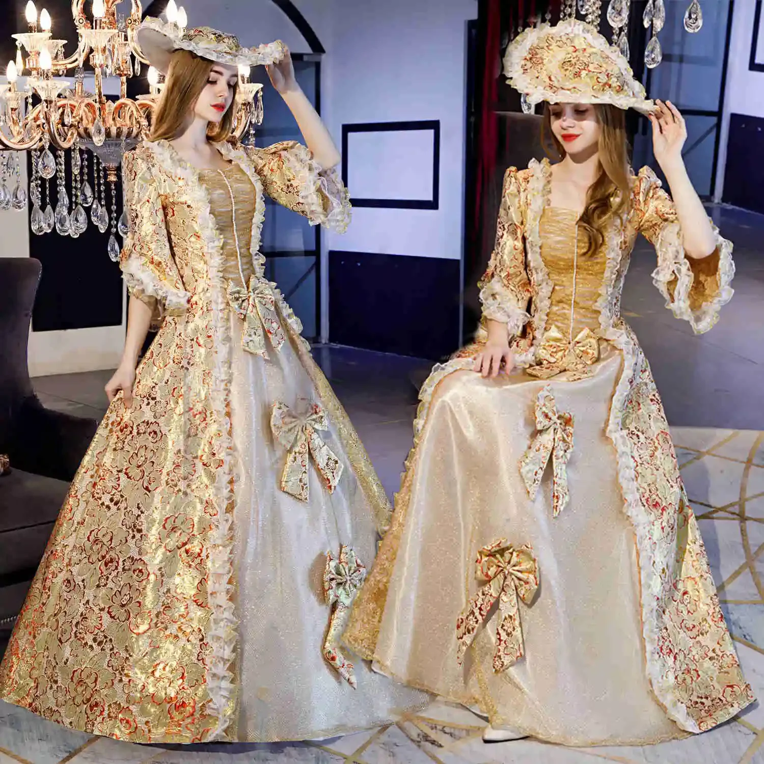 Vintage European Court Medieval Victorian Costume Dresses Renaissance Noble Women Marie Ball Gown Rococo Baroque Gowns 
Vintage European Court Medieval Victorian Costume Dresses Renaissance Noble Women Marie Ball Gown Rococo Baroque Gowns