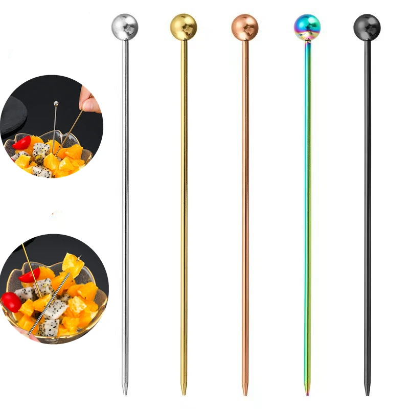 5PCS Stainless Steel Cocktail Picks Fruits Toothpicks for Drinks Appetizer Metal Sticks Martini Stick Fancy Garnish Bar Tools
5PCS Stainless Steel Cocktail Picks Fruits Toothpicks for Drinks Appetizer Metal Sticks Martini Stick Fancy Garnish Bar Tools