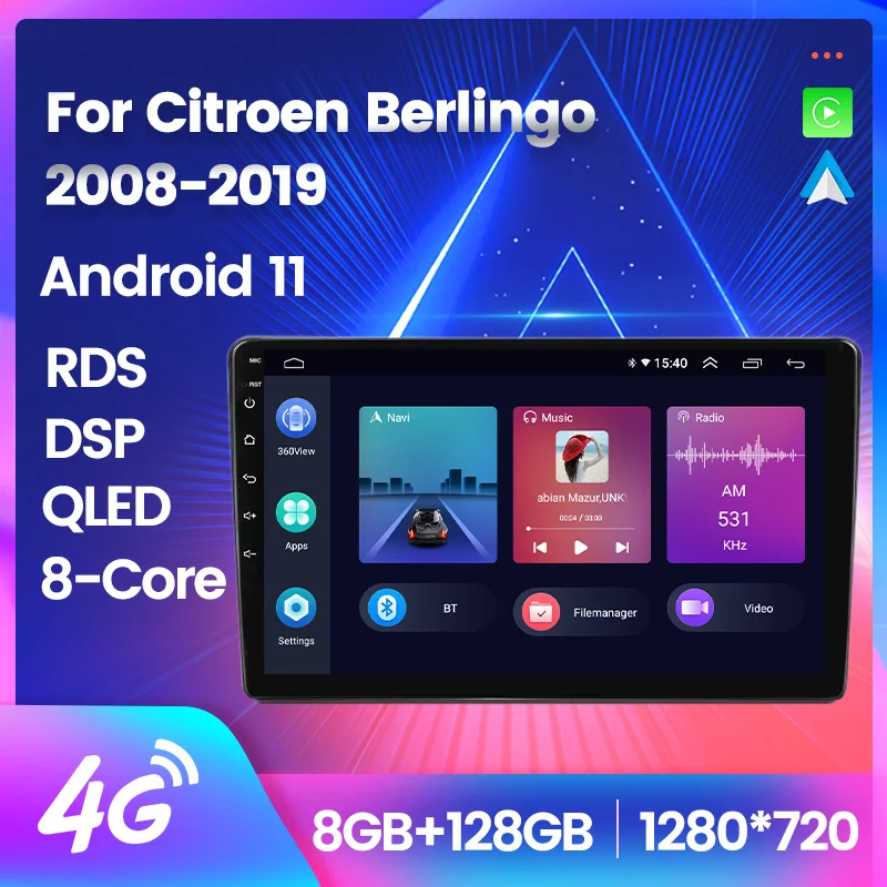 Автомагнитола на Android 11, мультимедийный видеоплеер для Citroen Berlingo 2008-2019, 8-ядерный процессор, GPS-навигация Carplay + Auto WiFi + 4G DSP RDS BT
Автомагнитола на Android 11, мультимедийный видеоплеер для Citroen Berlingo 2008-2019, 8-ядерный процессор, GPS-навигация Carplay + Auto WiFi + 4G DSP RDS BT
