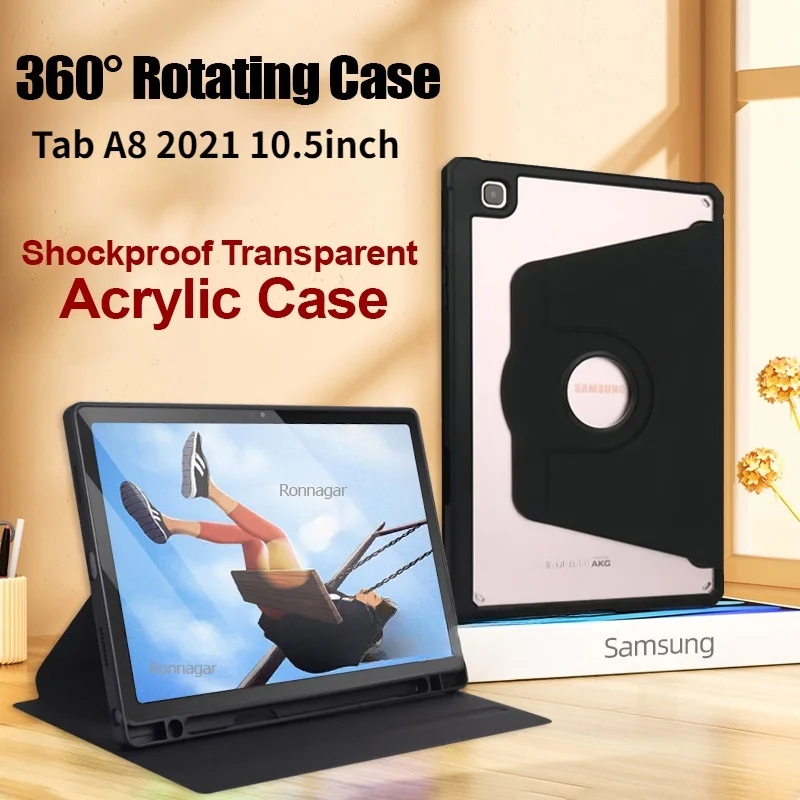 360° Acrylic Back Case for Samsung Galaxy Tab A8 10.5 Inch 2021 SM-X200 SM-X205 10.5'' Protective Case with Pencil Holder
360° Acrylic Back Case for Samsung Galaxy Tab A8 10.5 Inch 2021 SM-X200 SM-X205 10.5'' Protective Case with Pencil Holder
