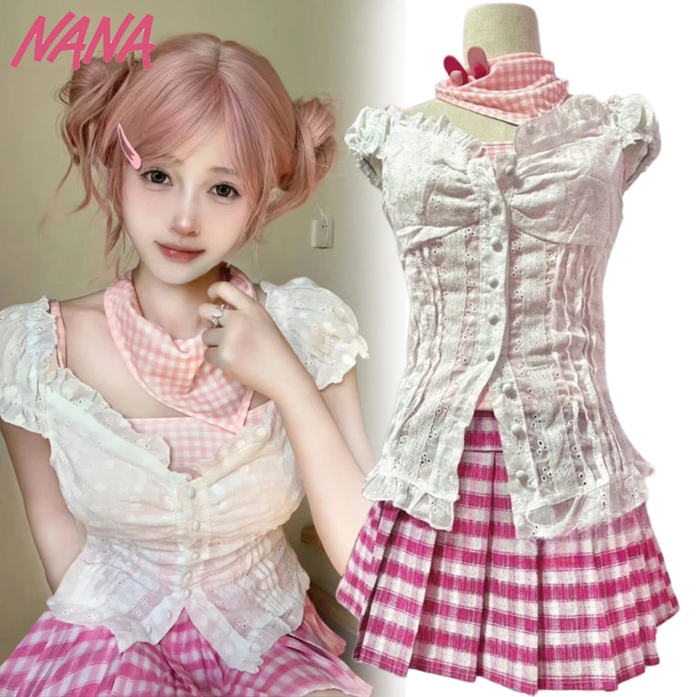 

Anime NANA Komatsu Nana Cosplay Costume Girl Pink Skirt Date Outfits Cute Uniform Carnival masquerade Party Clothes