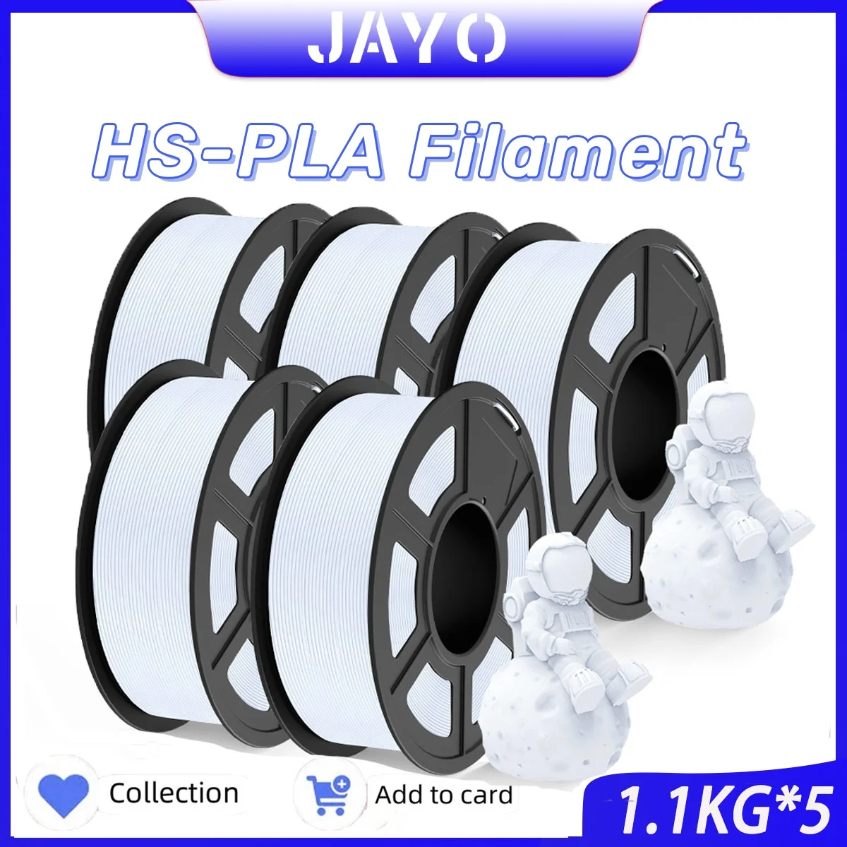

JAYO HS PLA Filament 1.75mm High Speed PLA 3d Printer Filament 1.1KG For Bambu FDM 3D Printer Neatly Wound 3D Printing Materials