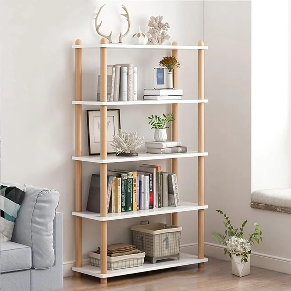 IOTXY 5-Tier Wooden Shelf Bookcase - Modern Open Bookshelf, Multifunctional Display Stand for Home and Office, White, Rectangle
IOTXY 5-Tier Wooden Shelf Bookcase - Modern Open Bookshelf, Multifunctional Display Stand for Home and Office, White, Rectangle