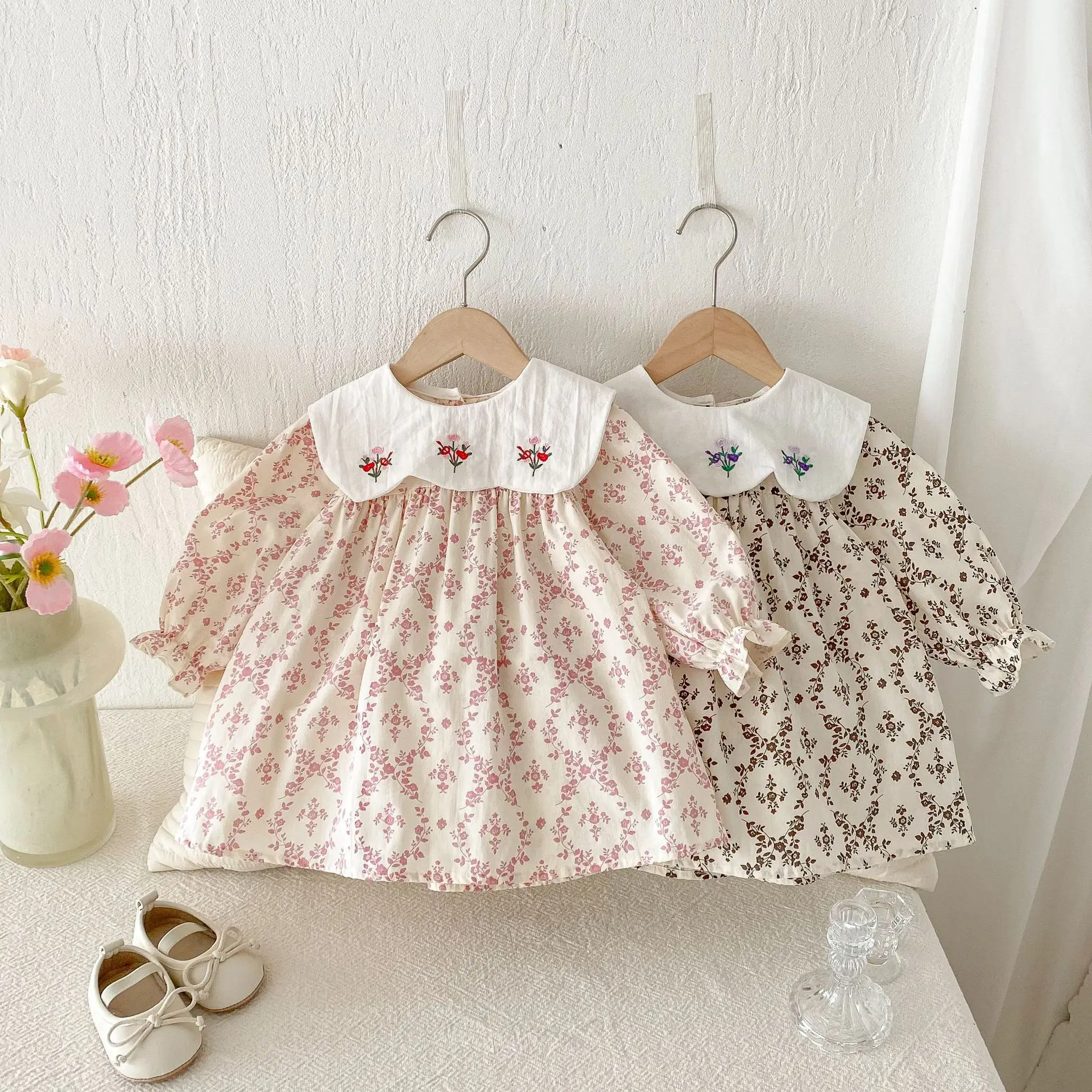 2025 Autumn New Girls Casual Dress Children Large Collar Flower Embroidery Dress Cotton Baby Girl Floral Princess Dress 29 S470a9579f9b74df6900b657592fee6c1H