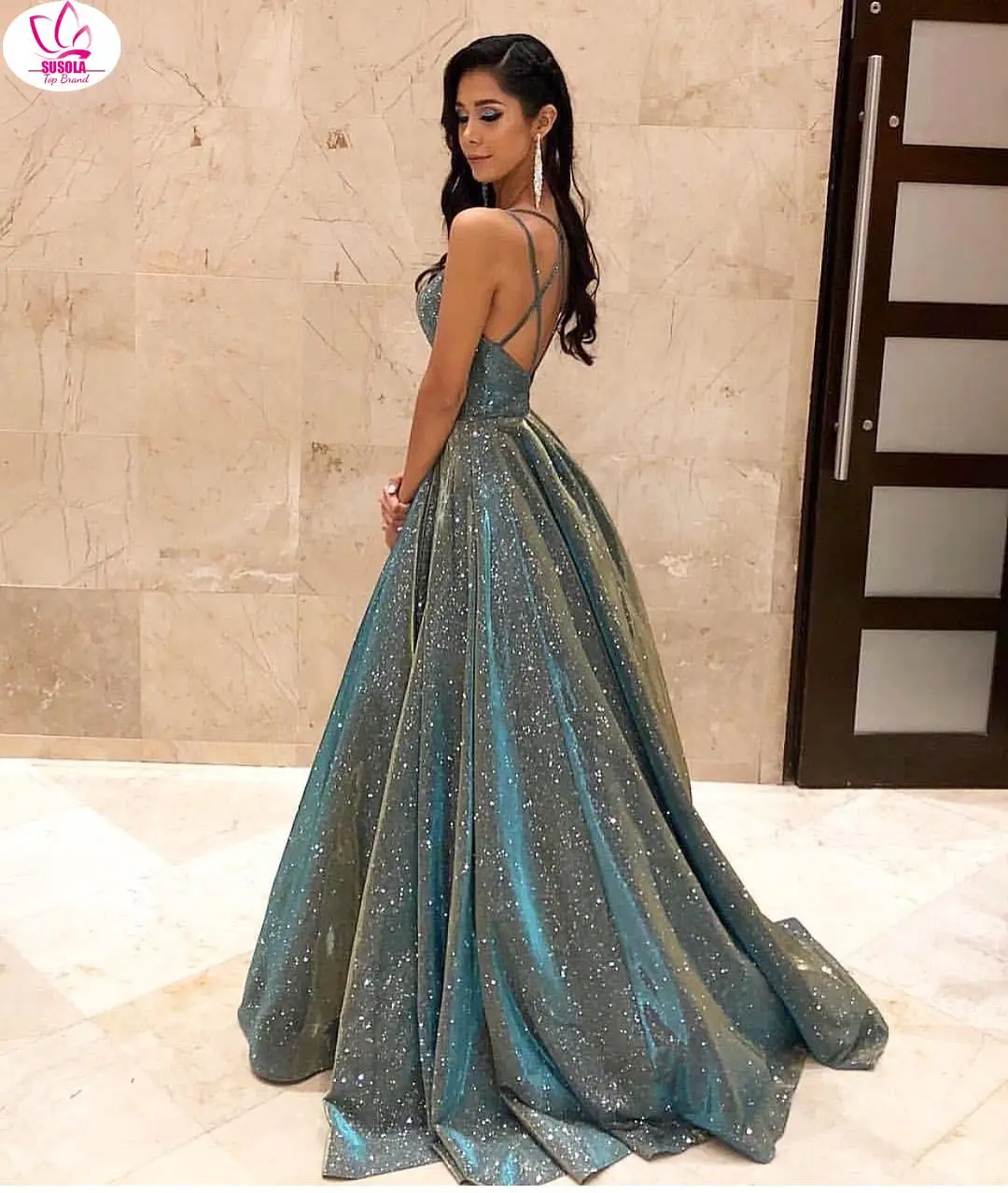 Evening Gowns European Summer Autumn Women Sexy Backless V Neck Sequined Dresses Vestidos Fashion Streetwear A Line Maxi Dresses
Evening Gowns European Summer Autumn Women Sexy Backless V Neck Sequined Dresses Vestidos Fashion Streetwear A Line Maxi Dresses