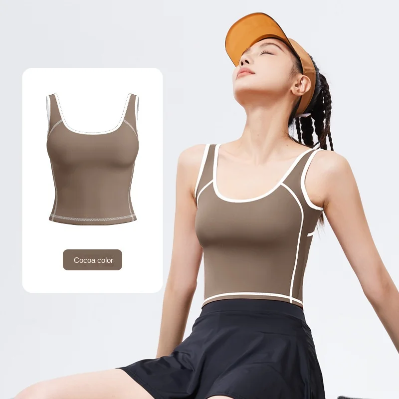 Color Clashing Quick-drying Arc Tank Top One-piece Fixed Shockproof Gathering U-shaped High Elastic Show Breast Sports Tank Top
Color Clashing Quick-drying Arc Tank Top One-piece Fixed Shockproof Gathering U-shaped High Elastic Show Breast Sports Tank Top