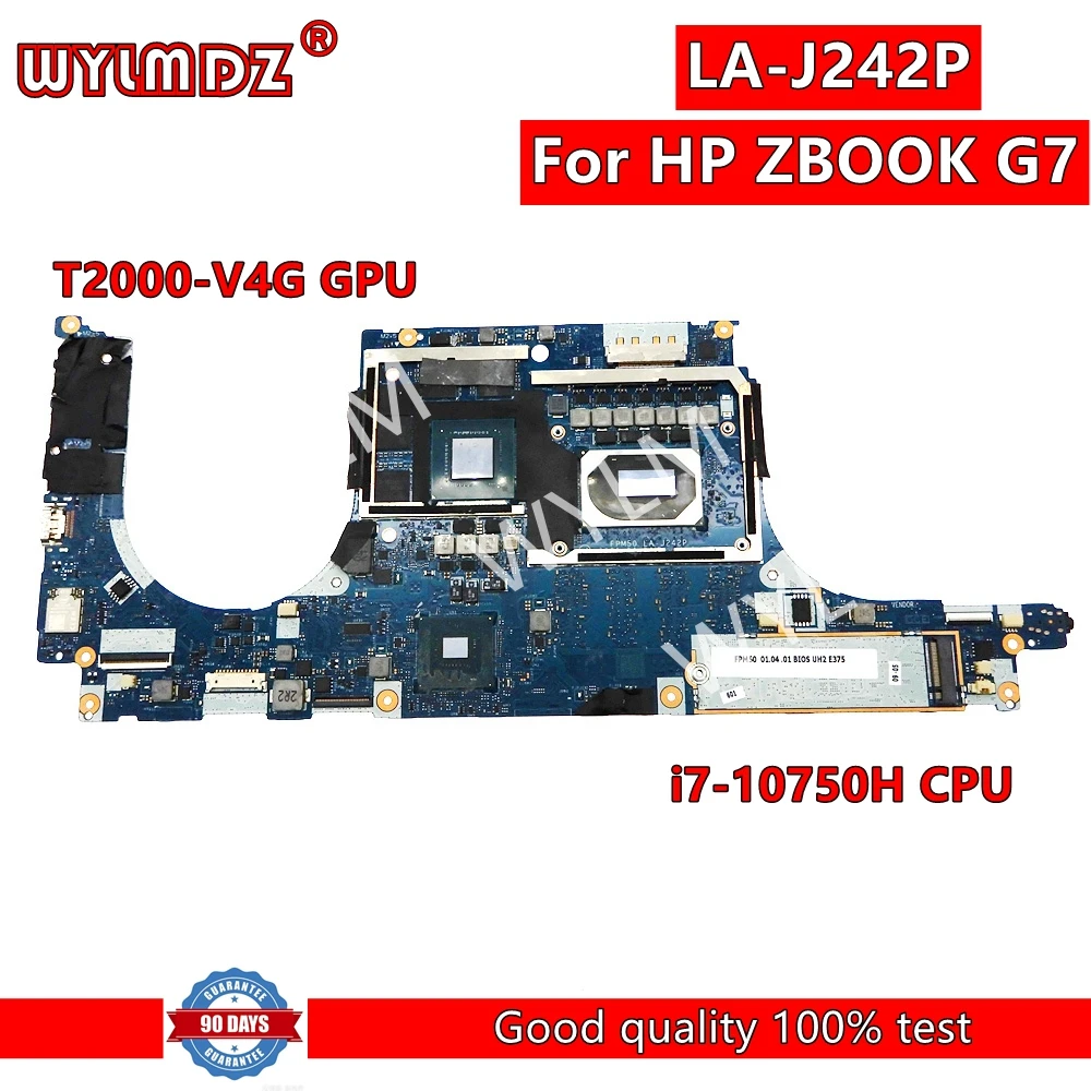 

LA-J242P Notebook Mainboard For HP ZBOOK G7 Laptop Motherboard with i7-10750H CPU T2000-V4G GPU 100% Tested OK