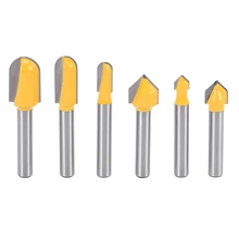 6PC 1/4 Shank Router Bits Set Core Box Bit Round Nose Bit 90 Degree V-Groove Bit For Woodworking Tools
6PC 1/4 Shank Router Bits Set Core Box Bit Round Nose Bit 90 Degree V-Groove Bit For Woodworking Tools