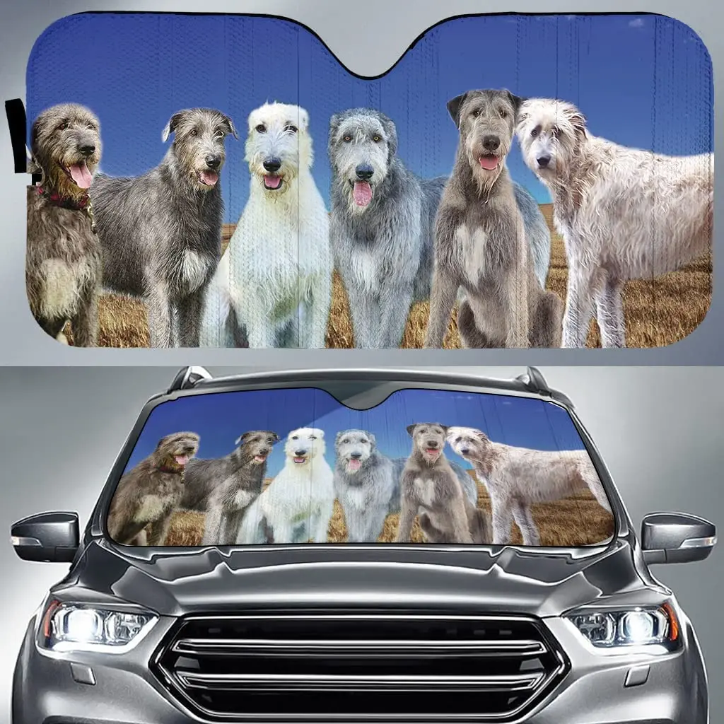 Funny irish wolfhound family blue sky pattern car sunshade, cute irish wolfhound friend blue sky car sunshade,
Funny irish wolfhound family blue sky pattern car sunshade, cute irish wolfhound friend blue sky car sunshade,