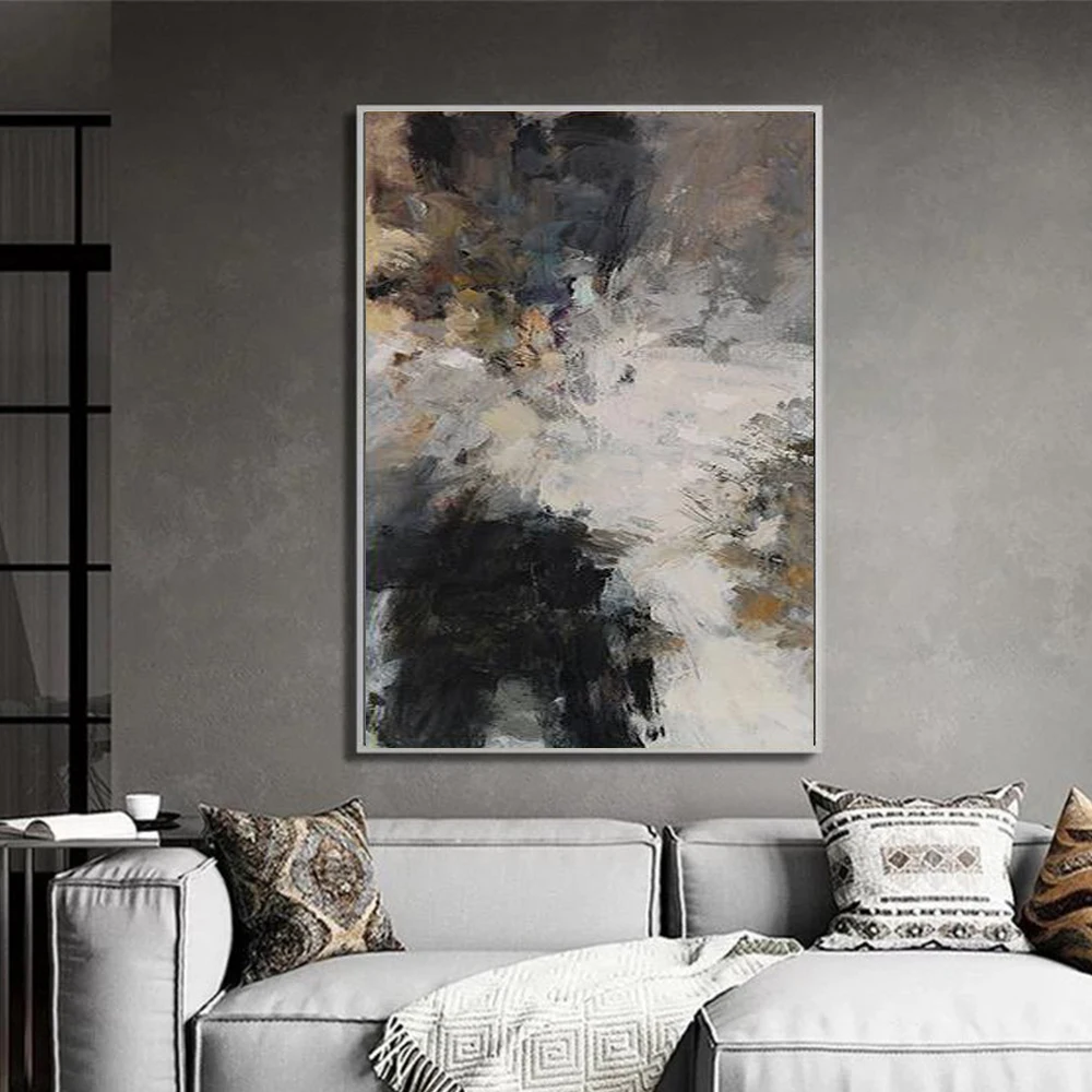 Modern Abstract Black Brown Grey Oil Painting Home Decor Hand Painted Textured On Canvas Wall Art Picture For Living Room Office 
Modern Abstract Black Brown Grey Oil Painting Home Decor Hand Painted Textured On Canvas Wall Art Picture For Living Room Office