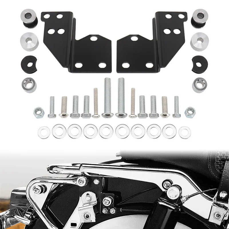 

Motorcycle Detachable Backrest Rack Docking Hardware Mounting For Harley Touring Road King Street Road Electra Glide 1997-2008