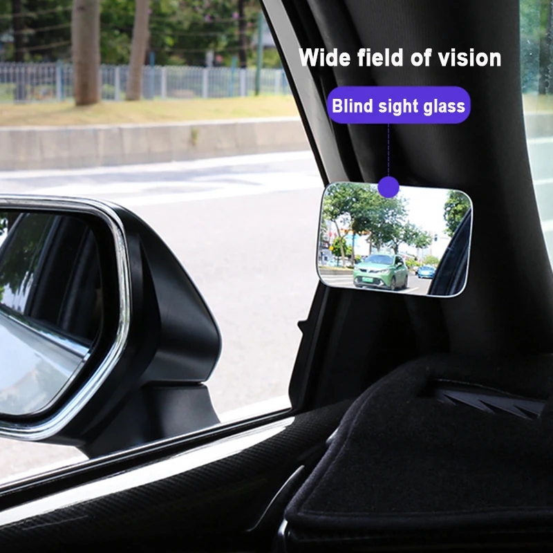

Car Auxiliary Blind Spot Mirror Interior 360 Degree Adjustable HD Rimless Convex Rearview Mirror Car Parking Wide Angle Mirrors
