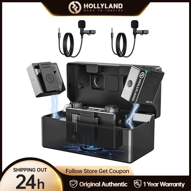 Hollyland Lark 150 2.4G Wireless Lavalier Microphone with Charging Case for Interview Vlogger Live Streaming Wireless Microphone
Hollyland Lark 150 2.4G Wireless Lavalier Microphone with Charging Case for Interview Vlogger Live Streaming Wireless Microphone