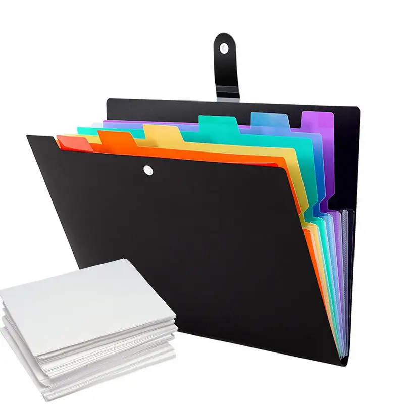 

Expanding File Folder 7-Pocket Expanding File Folder Organizer With Colorful Labels Bill Organizer Large Capacity Paper Document