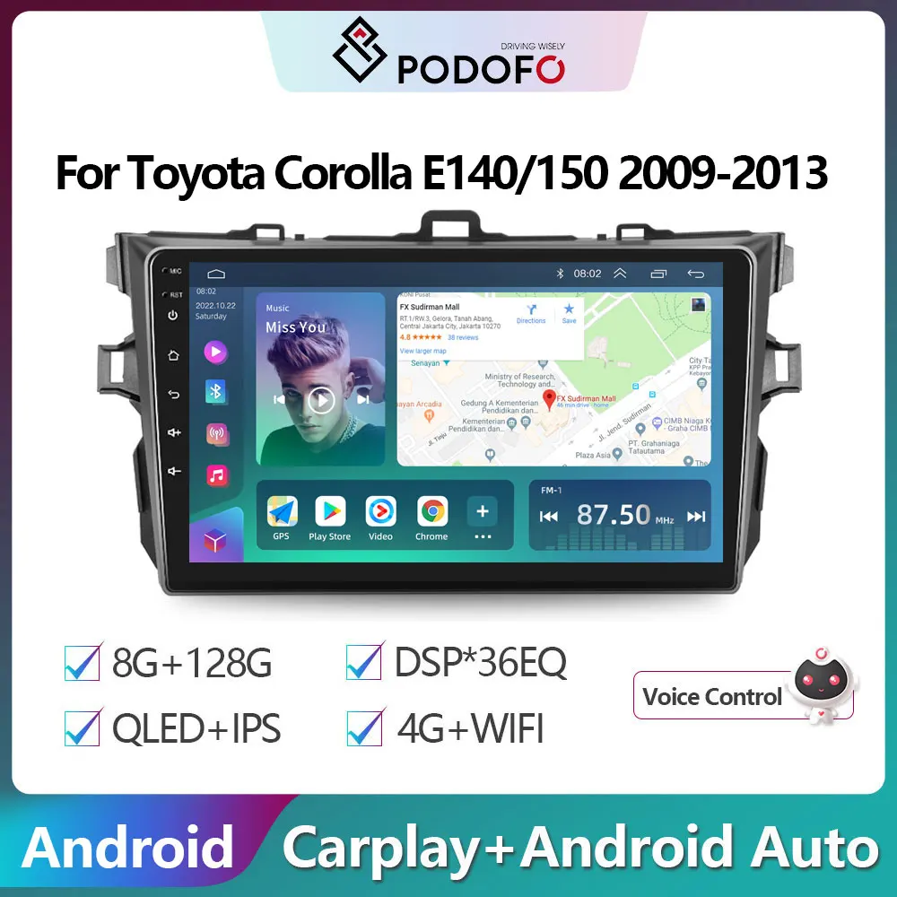Автомагнитола Podofo для Toyota Corolla E140/150, 2009, 2010, 2011, 2012, 2013, 2 Din
Автомагнитола Podofo для Toyota Corolla E140/150, 2009, 2010, 2011, 2012, 2013, 2 Din