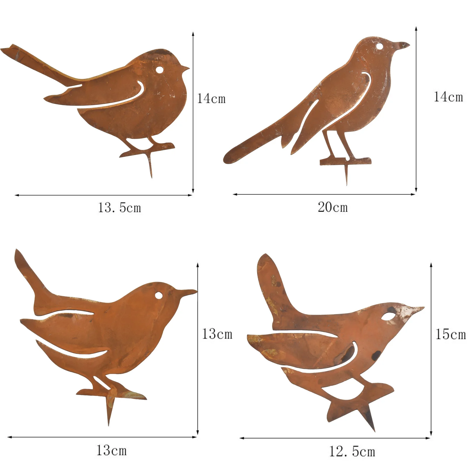 4pcs/set Rusty Metal Bird Ornament Iron Crafts Bird Shaped Art Silhouette Sculpture Outdoor Garden Fence Decoration
4pcs/set Rusty Metal Bird Ornament Iron Crafts Bird Shaped Art Silhouette Sculpture Outdoor Garden Fence Decoration