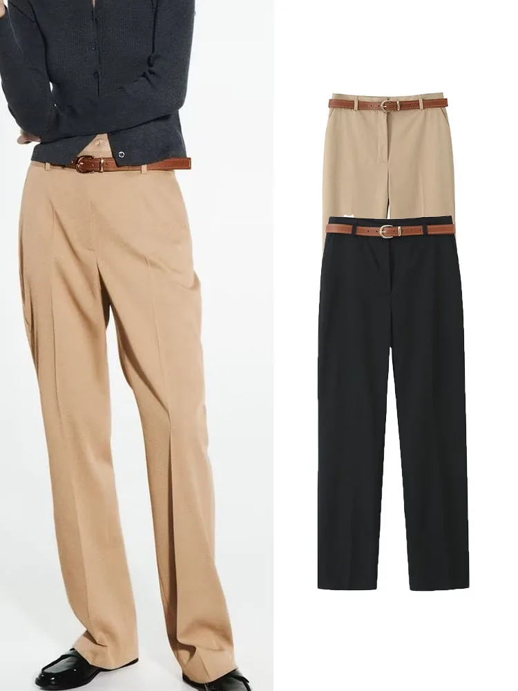 TRAF New Women Solid Artificial Buckle Belt Pants Autumn Winter 2023 Office Ladies Daily Commuting Chic Simple Pants 2 Colors
TRAF New Women Solid Artificial Buckle Belt Pants Autumn Winter 2023 Office Ladies Daily Commuting Chic Simple Pants 2 Colors