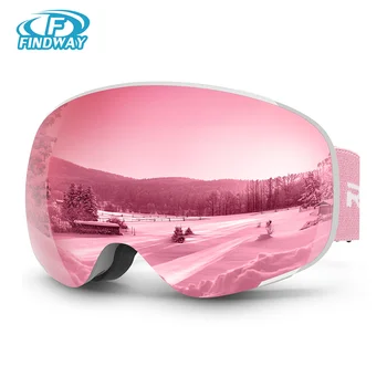 어린이용 스키 안경, OTG 안경, 김서림 방지 100%, UV 보호, 모든 헬멧 호환 가능, 남아 및 여아
