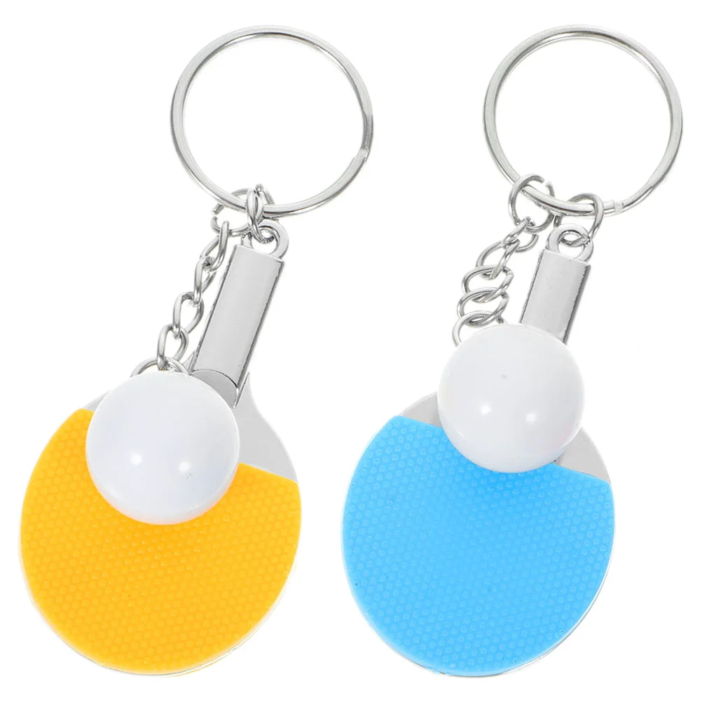 

2 Pcs Key Ring Table Tennis Keychain Match Keepsakes Prize Sports for Women Themed Keychains Mini Miss