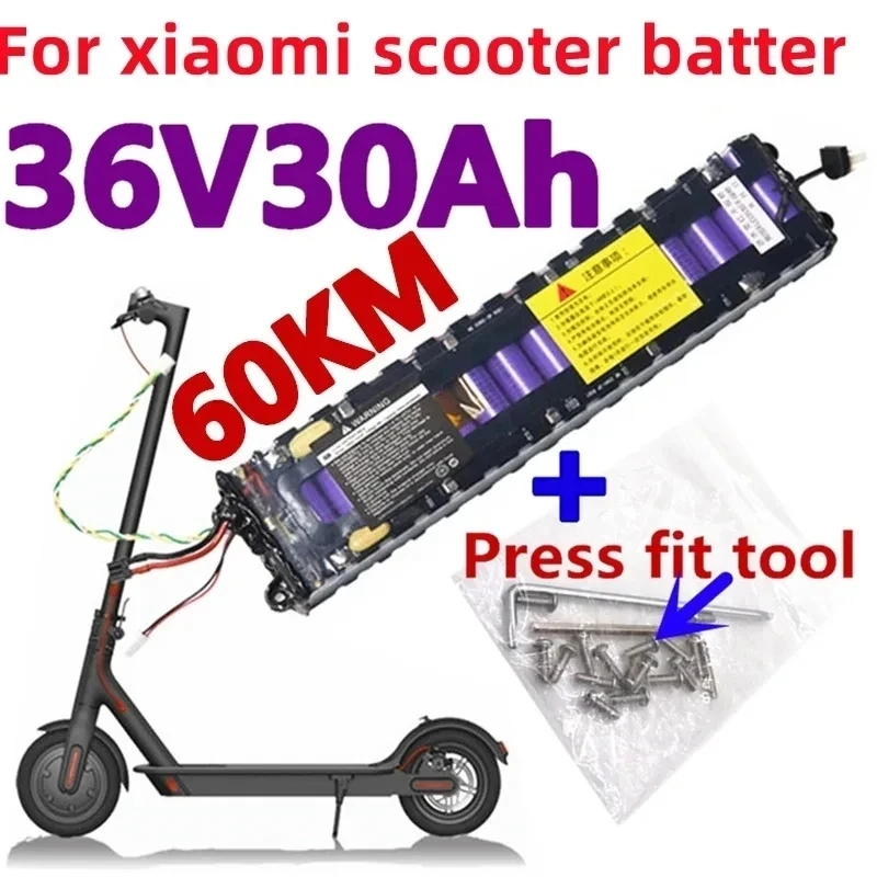 

2024 NEW 36V 30Ah 18650 lithium battery pack 10S3P 250W~600W , suitable for Xiaomi Mijia electric scooter m365 special battery