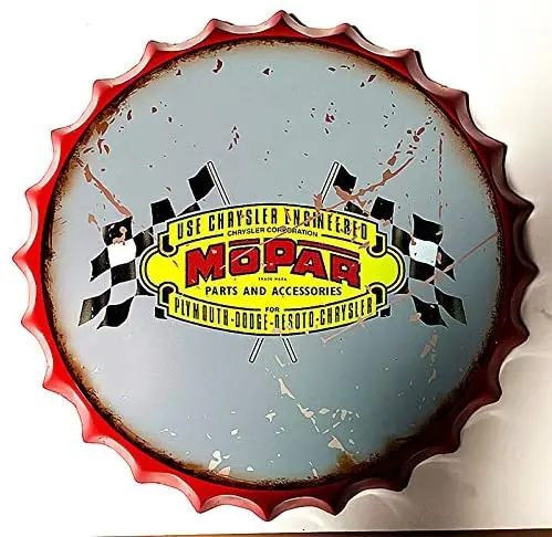 

Retro Sign Car Supplier Brand Logo Bottle Caps Retro Metal Tin Sign Diameter 13.8 Inches - Home Decor Bar Plaque Lounge