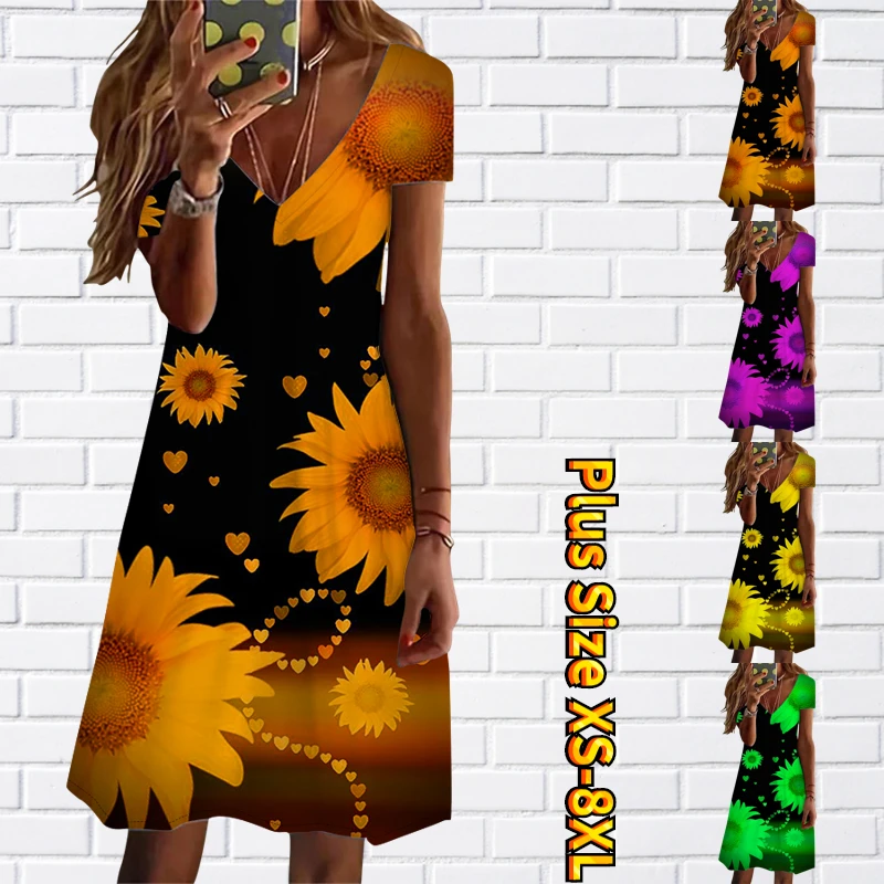 2023 New Vintage Short-sleeved Skirt Loose Slim Skirt New Design Printed Knee-length Skirt Summer Women's V-neck Party Dress
2023 New Vintage Short-sleeved Skirt Loose Slim Skirt New Design Printed Knee-length Skirt Summer Women's V-neck Party Dress