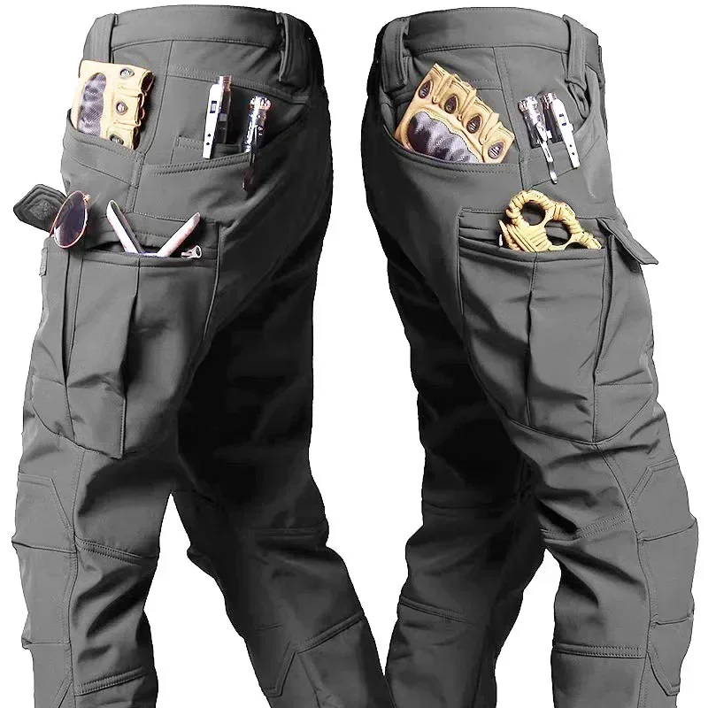 

Водонепроницаемые мягкие плюшевые и износостойкие утепленные брюки до колена для альпинизма и кемпинга тактические тренировочные рабочие брюки