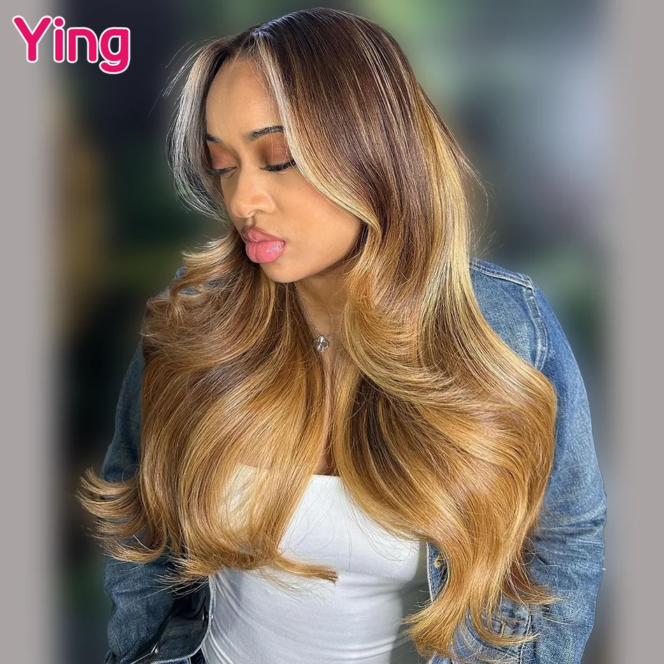 

Ying Honey Blonde Omber Color 13x4 Wear To Go Glueless 200% Body Wave 13x6 Transparent Lace Front Wig PrePlucked With Baby Hair