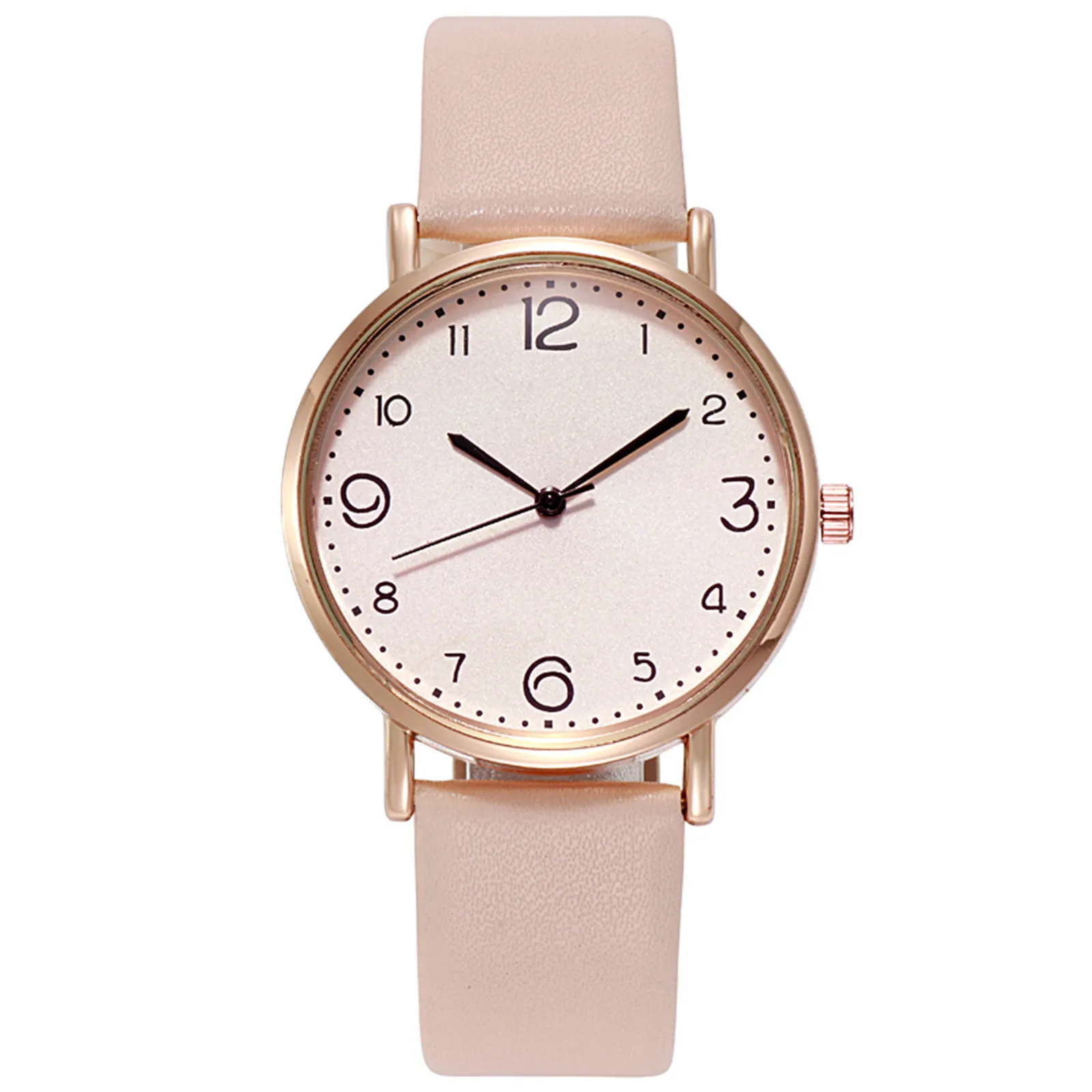 

Popular Women Watch Casual Fashion Simple Arabic Numeral Watch Leather Strap Round Dial Clothing Matching Watch Montre Femme